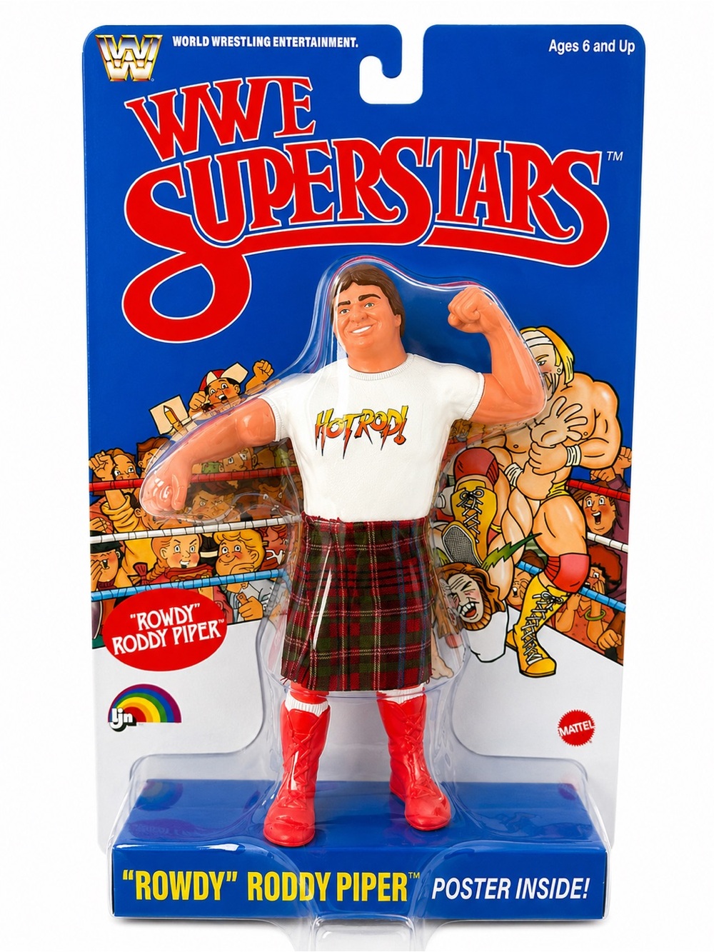 WWE Rowdy Roddy Piper Action Figure - White T-Shirt & Red Kilt